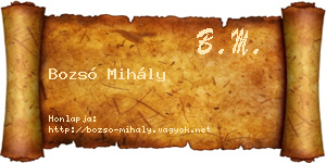 Bozsó Mihály névjegykártya