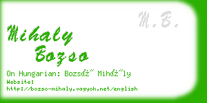 mihaly bozso business card
